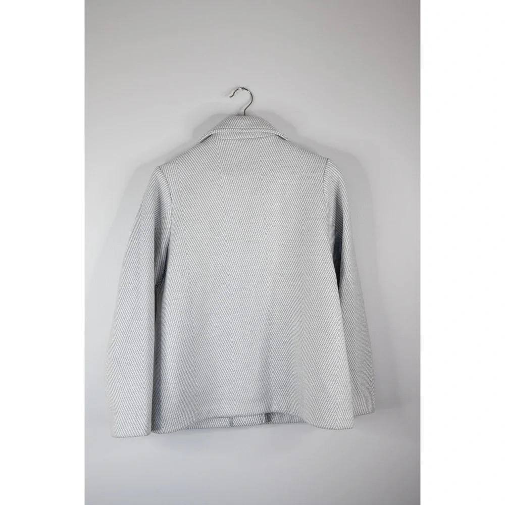 Joie Herringbone Pea Coat Womens‎ Small Grey Blazer Wool Blend Button office